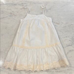 Janie and Jack White and Cream Linen Kids Dress